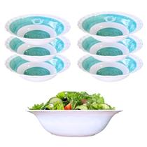 6 Tigela Bowl Saladeira 1200ml em Melamina Espiral 1,2L Luxo