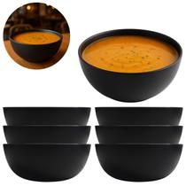6 Tigelas Bowl 1100ml Preto Resistente Hotel Restaurante 6 Tigelas Bowl 1100ml Preto Resistente Hotel Restaurante