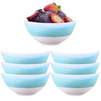 6 Tigelas Bowl Em Melamina Borda Decorada Cozinha 300ml