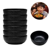 6 Tigelas Bowl Melamina Preto Restaurante Oriental 300ml 6 Tigelas Bowl Melamina Preto Restaurante Oriental 300ml