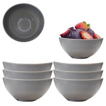 6 Tigelas Bowl Pote Melamina 300ml Cinza Plaza Sobremesa