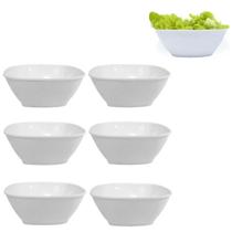 6 Tigelas Bowl Quadrada Funda Branca Melamina 680ml 6 Tigelas Bowl Quadrada Funda Branca Melamina 680ml