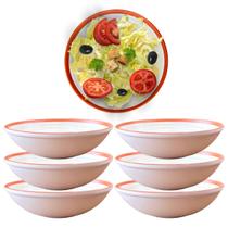 6 Tigelas Bowl Redonda em Melamina Luxo 600ml
