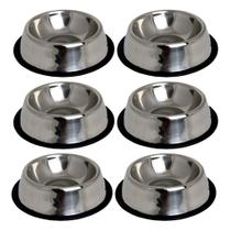 6 Tigelas Comedouro Bebedouro Inox 600mL Para Pets