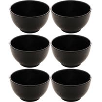 6 Tigelas de Cerâmica Pretas 680ml Bowls Sopas Restaurante Sushi Lyor