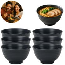 6 Tigelas de Plástica 850ml P/ Lamen e Sopas Restaurante