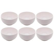 6 Tigelas de Porcelana Brancas Lyor 400ml Bowls Açaí Sobremesa Caldos Sopas