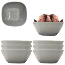 6 Tigelas Quadrada Bowl Kit em Melamina Pote Cinza 300ml 6 Tigelas Quadrada Bowl Kit em Melamina Pote Cinza 300ml