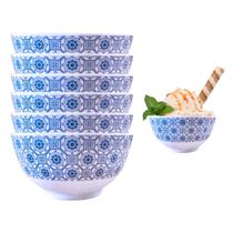 6 Tigelas Redonda em Melamina Bowl 400ml Pote Decorado