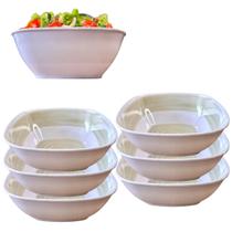 6 Tigelas Saladeira Grande Melamina 1,5L Espiral Luxo Bege 6 Tigelas Saladeira Grande Melamina 1,5L Espiral Luxo Bege
