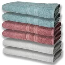 6 Toalhas Grande Super Felpudas E Grossa Algodão 80x150 Itália Soft Beka - Branco/cinza/rosê 6 Toalhas Grande Super Felpudas E Grossa Algodão 80x150 Itália Soft Beka - Branco/cinza/rosê