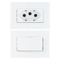 6 Tomada 3 Pinos 20a + 2 Interruptor Paralelo 10a Embutir Móvel Branco Sleek Margirius