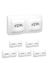 6 Tomada Dupla Sobrepor Pial Sistema X 2P+T 10A 250V 6 Tomada Dupla Sobrepor Pial Sistema X 2P+T 10A 250V