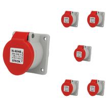 6 Tomada Embutir Newkon 16A 3P+T Steck 380/440V IP44 N4046 6 Tomada Embutir Newkon 16A 3P+T Steck 380/440V IP44 N4046