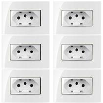 6 Tomada Móvel 3 Pinos 20a Embutir Painel Branco Margirius 6 Tomada Móvel 3 Pinos 20a Embutir Painel Branco Margirius