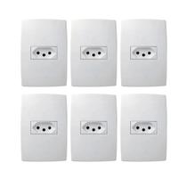 6 Tomadas C/ Placa 2p+t 20a 250v 4x2'' Branca Pialplus 6 Tomadas C/ Placa 2p+t 20a 250v 4x2'' Branca Pialplus