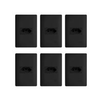 6 Tomadas Preta 2P+T 20A/250V Com Placa Habitat - Fame 6 Tomadas Preta 2P+T 20A/250V Com Placa Habitat - Fame