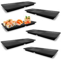 6 Travessa Retangular Malamina Oriental Sushi Sashimi