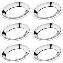6 Travessas de Inox Ovais para Servir Porções Saladas 20cm Baixelas Fundas Pequenas Hercules 6 Travessas de Inox Ovais para Servir Porções Saladas 20cm Baixelas Fundas Pequenas Hercules