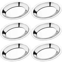 6 Travessas de Inox Ovais para Servir Porções Saladas 20cm Baixelas Fundas Pequenas Hercules 6 Travessas de Inox Ovais para Servir Porções Saladas 20cm Baixelas Fundas Pequenas Hercules