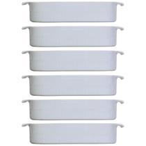 6 Travessas Porcelana Branca 2,5L 30x21cm Germer Restaurantes Buffets Assar e Servir