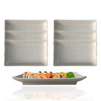 6 Travessas Retangular Petisqueira pra Servir Comida Japonesa 18cm 6 Travessas Retangular Petisqueira pra Servir Comida Japonesa 18cm