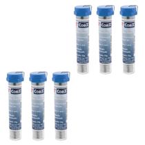 6 Tubos Fio Estanho P/ Solda C/ Fluxo Ra 22g 1,00mm Cobix