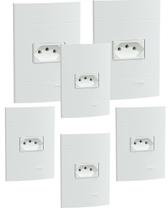 6 un Conjunto de Tomada Branco Fosco 10A 250V SCHNEIDER