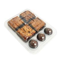 6 Un Embalagem Com 4 Cavidades/Divisorias Para Fatia de Bolo e Docinho, Brownie, Torta