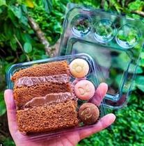 6 Un Embalagem Para Fatia de Bolo e Docinho Tampa Baixa