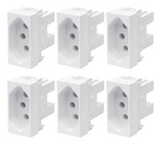 6 Un Módulo Tomada 2p+t 10a/250v Fame Elegance Branco