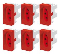 6 Un Módulo Tomada 2p+t 20a/250v Fame Elegance Vermelho