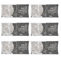 6 Un Refil Esfregão Mop Úmido Limpeza Pesada Piso Chão 290G Ponta Dobrada