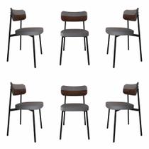 6 Unidades Cadeira Alloa fixa C/4 Pés 50 X 44,7 X 83,8 cm