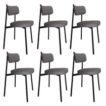6 Unidades Cadeira Alloa fixa C/4 Pés 50 X 44,7 X 83,8 cm