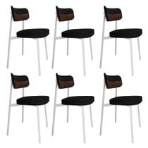 6 Unidades Cadeira Alloa fixa C/4 Pés 50 X 44,7 X 83,8 cm Pés Brancos
