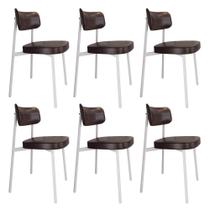 6 Unidades Cadeira Alloa fixa C/4 Pés 50 X 44,7 X 83,8 cm Pés Brancos