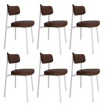 6 Unidades Cadeira Alloa fixa C/4 Pés 50 X 44,7 X 83,8 cm Pés Brancos