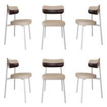 6 Unidades Cadeira Alloa fixa C/4 Pés 50 X 44,7 X 83,8 cm Pés Brancos