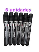 6 unidades Caneta Grossa Para Marcar Permanente Preto