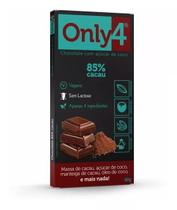 6 Unidades Chocolate 85% Cacau Sem Lactose Vegano Only4 80g