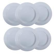 6 Unidades De Pratos Melamina Branco Plástico Para Barzinho 6 Unidades De Pratos Melamina Branco Plástico Para Barzinho