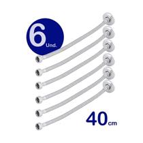 6 Unidades Engate Mangueira Flexível Trançado em Aço Inox 40cm Segurança e Flexibilidade para Suas Instalações 6 Unidades Engate Mangueira Flexível Trançado em Aço Inox 40cm Segurança e Flexibilidade para Suas Instalações