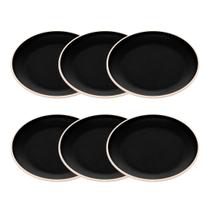 6 Unidades Prato Raso Tipo Melamina Resistente 27cm Comida