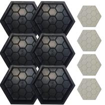 6 Unidades Sextavada Desenhada Estriada 25x25x6 Forma Molde Plastico Concreto Cimento Economico
