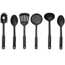 6 Utensílios Plásticos Cozinha Concha Pegador Escumadeira