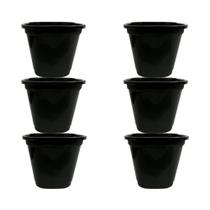 6 Vasos Potes de Plástico Preto Resistente - Enfeite Decorativo de Casa e Jardim 6 Vasos Potes de Plástico Preto Resistente - Enfeite Decorativo de Casa e Jardim