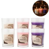 6 Velas Aromática Castiçal Suporte De Vidro Decorativa
