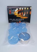 6 velas rechaud flutuante azul claro decoração c/ porta-vela - Santa Cruz 6 velas rechaud flutuante azul claro decoração c/ porta-vela - Santa Cruz