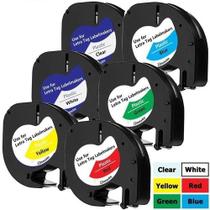 6 X Fita Plástica Para Rotuladora Dymo Letratag 4m X 12mm 6 X Fita Plástica Para Rotuladora Dymo Letratag 4m X 12mm